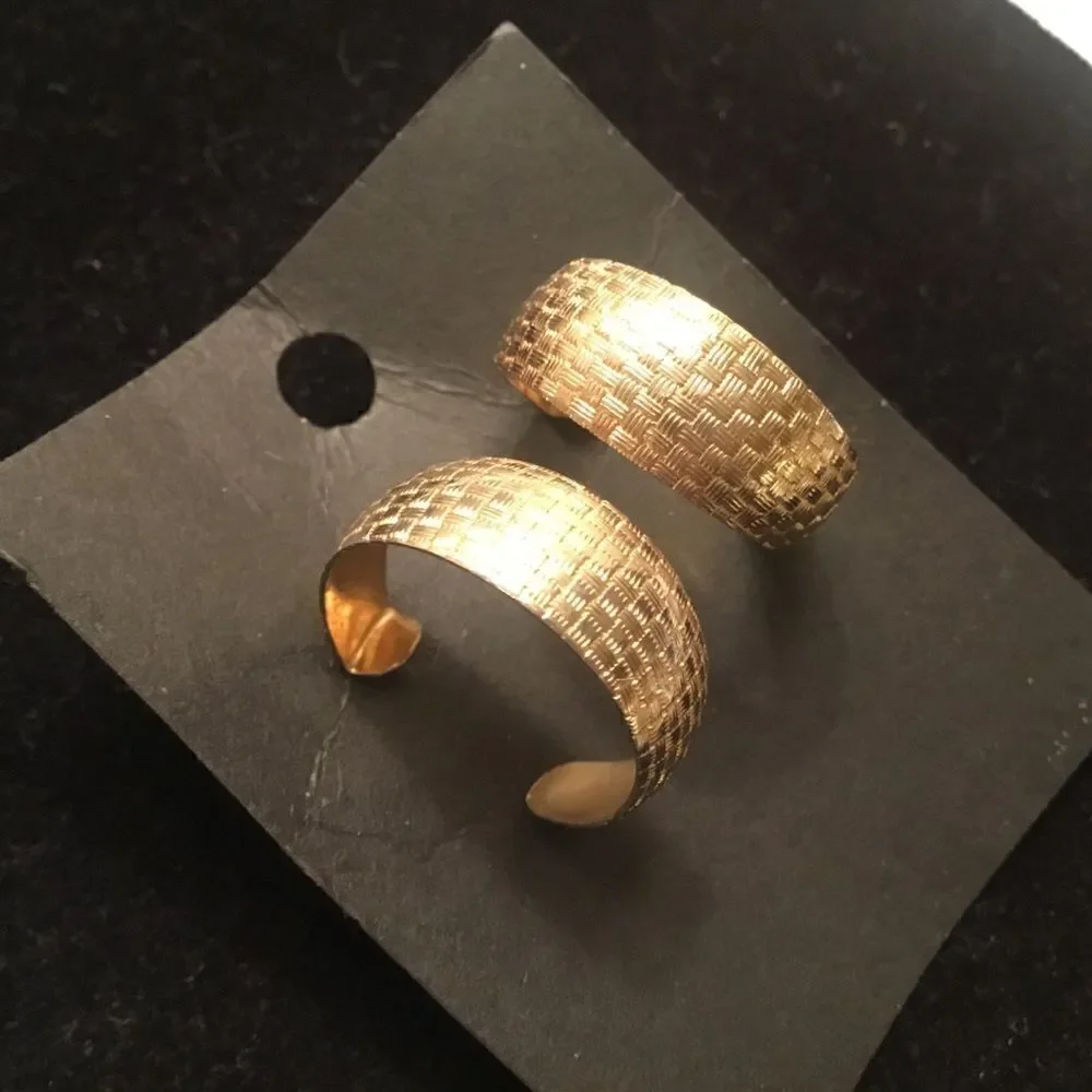 Texturized Goldtone Hoop Earrings